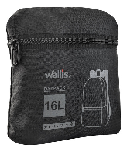 Mochila De Viaje Plegable Wallis De 16 L Con Funda B0303316 Color Negro