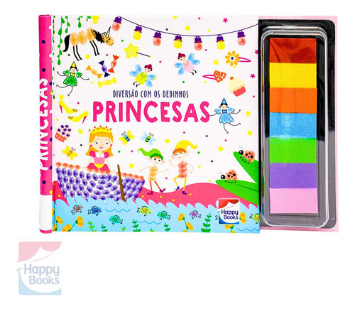 Livro Infantil Pintar Com Os Dedinhos Diversão Com Cores: Princesas | Happy Books
