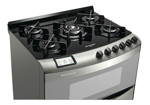 Fogão Brastemp Ative! BFD5S com porta com visor - inox