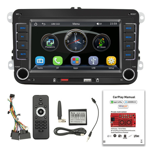 Receptor Radio Coche 7 Mp5 Bt Android Auto Carplay Usb Cont