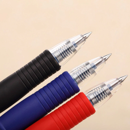 Imagen 4 de 8 de Pack 4 Lápiz Pasta Tinta Gel 0.7mm Azul, Negro Y Rojo