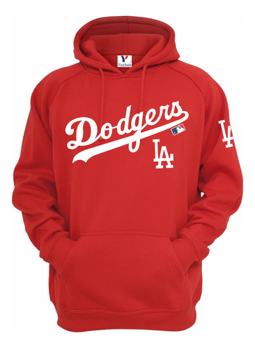 Sudadera Los Angeles Dodgers,  Unisex Con Capucha Rojo