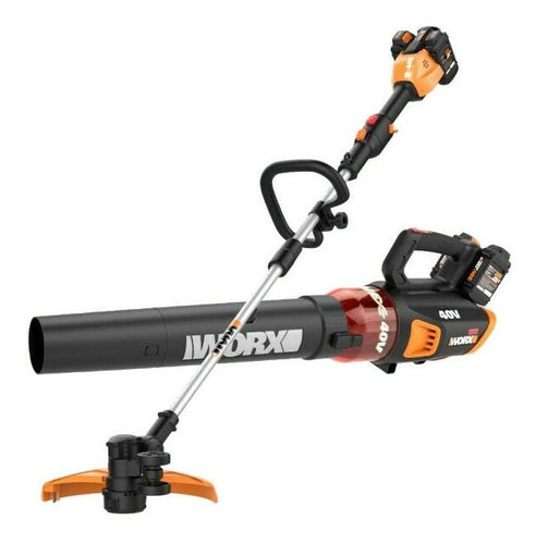 Set De Cortacésped Y Soplador Worx Wg927 De 40v