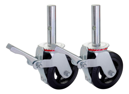 Rodízio Rodinha Andaime Trava 225 Kg Reforcado Kit 2 Rodas