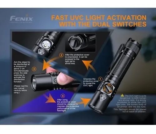Linterna Led Fenix Ld32 1200lum Ultravioleta Desinfect+ Bate