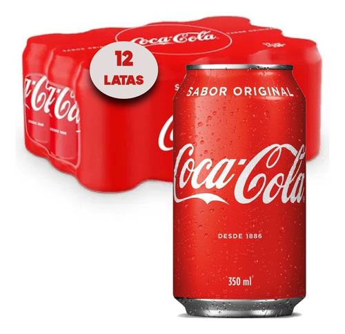 Refrigerante Coca Cola Original Lata 350ml (12 Latas) Coke