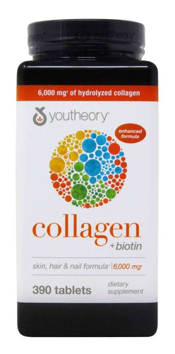 Colageno Hidrolizado Con Biotin Youtheory 390 Tabletas Usa