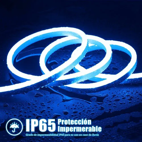 Tira Led Neon Flex Luz Color Azul Marino Sumergible Manguera Led 5m Plasma Sin Eliminador