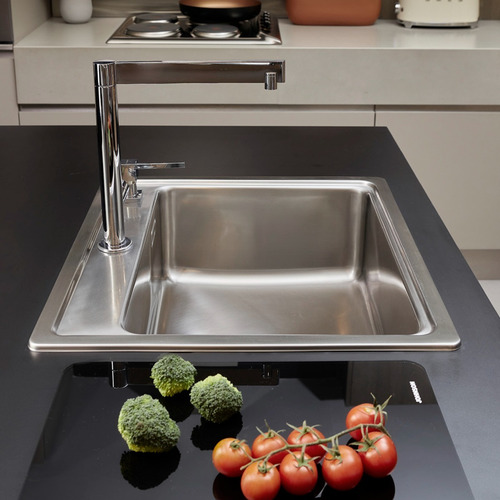 Imagen 5 de 10 de Combo Pileta Simple Cocina Johnson Quadra Q55 + Dosificador