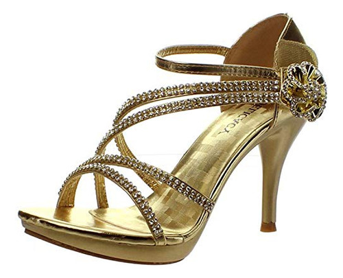 Delicado Esencial-28 Sandalias, Gold Pu, 1 B00i0qjat8_040424