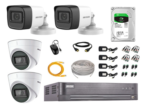 Kit 4 Cámaras Seguridad 1080p 1080p Con Audio Rec Facial