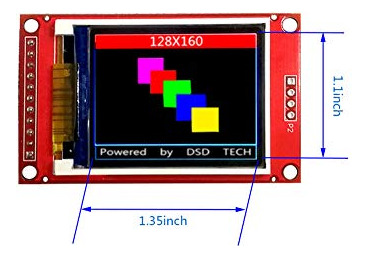 Módulo Lcd Tft 1.8puLG Con Spi Para Arduino Y Mcu