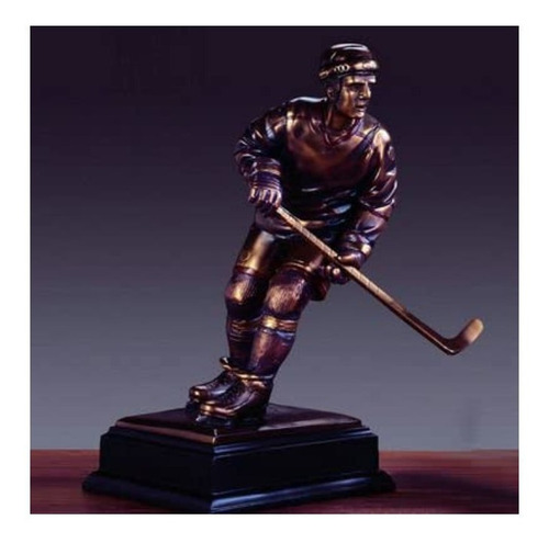 Figura Decorativa Jugador De Hockey En Acabado En Bronce