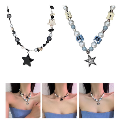 (2 #mold) Genial Collar Con Colgante De Estrella, Elegante G