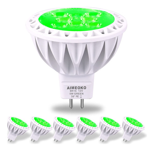 Aimeoko Bombillas Led Verdes Mr16 De 5 W (equivalente A Halo