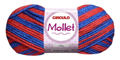 Lã Mollet Multicolor 100g Círculo Colorida Tricô Crochê Cor Navy