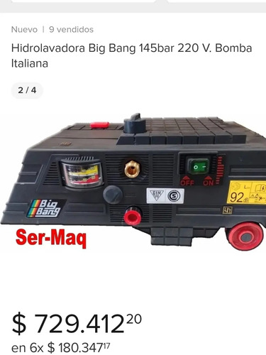Imagen 2 de 2 de Hidrolavadora Bing Bang 145bar Usada