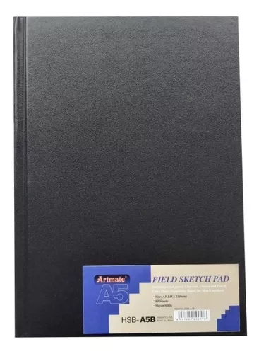 Cuaderno De Dibujo 30 Hojas Negras 140 Gramos A5 Profesional