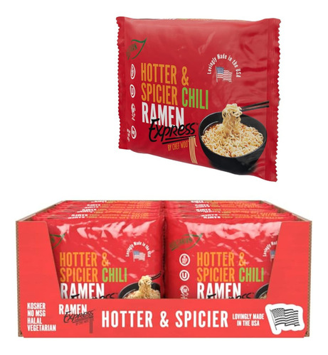 Ramen Picante Sopa Instantánea Vegetariana Chili 85g Pack 24