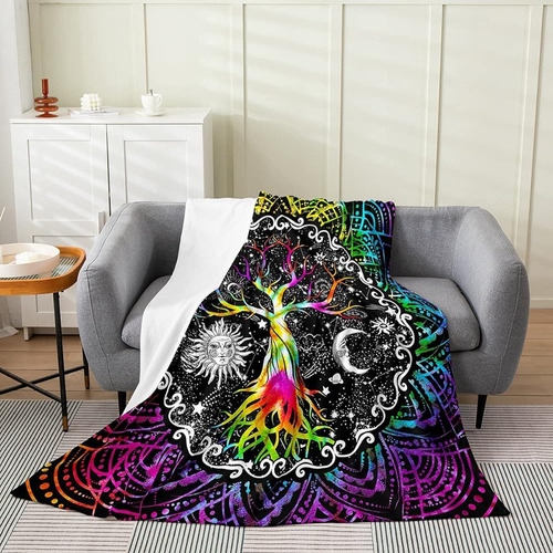 Erosebridal Trippy Sun And Moon Blanket Queen 90x90,manta En