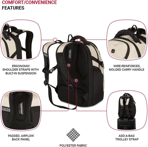Mochila Para Computadora Portátil Swissgear Endure, Caqui Vi