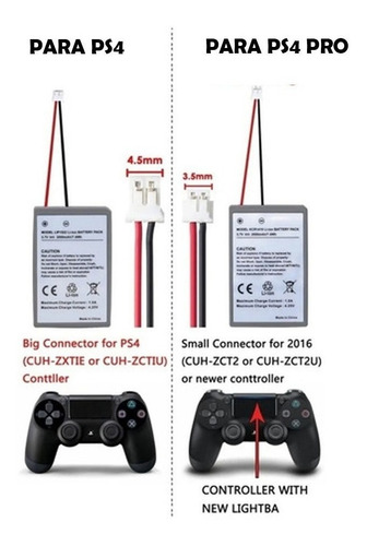 Imagen 5 de 6 de Bateria Joystick Playstation 4 Ps4 + Cable Usb En Blist 436a