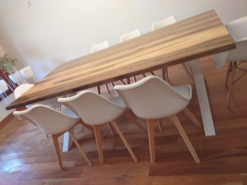 Imagen 3 de 5 de Mesa Pata X De Comedor Estilo Industrial 100x240cm