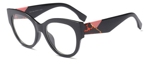 Marco Lente Óptico Cat.0 Elegant Cat Eye Wayfarer Black Pink