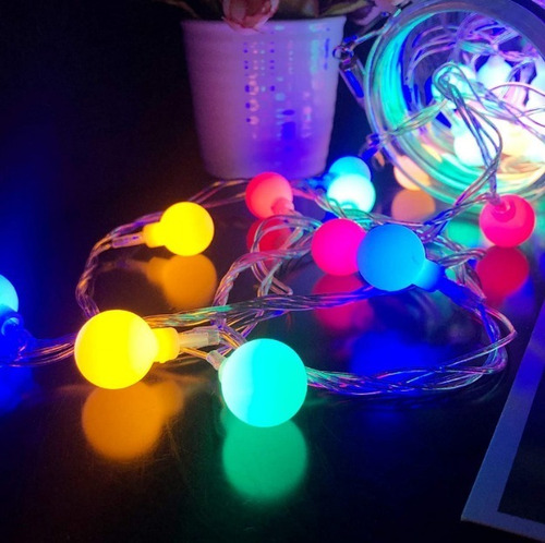 Luces De Navidad 100 Bombillos Bolas De Luces Led Multicolor