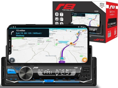 Imagem 1 de 6 de Radio Auto Radio R8 1020bt Suporte Celular Usb Sd Bluetooth