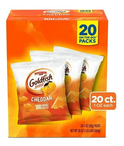 Galletas Goldfish Queso Cheddar 20 Pack Americana 