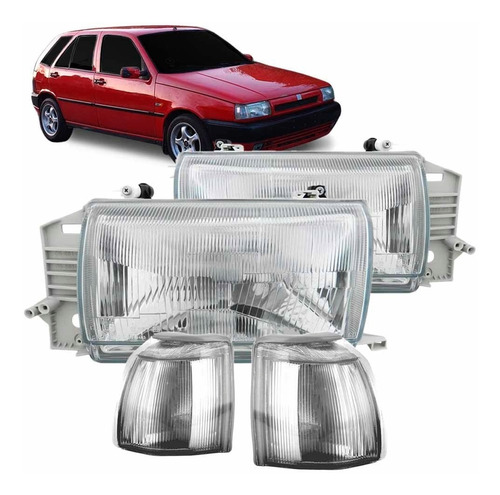 Kit Farol Tipo Fiat 1993 A 1997 Com Par Piscas