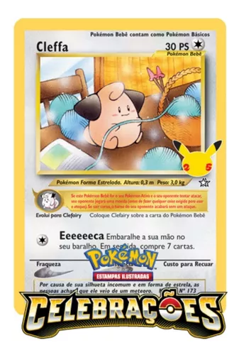 Carta Pokémon Lendária Da Coleção Celebrações Cleffa