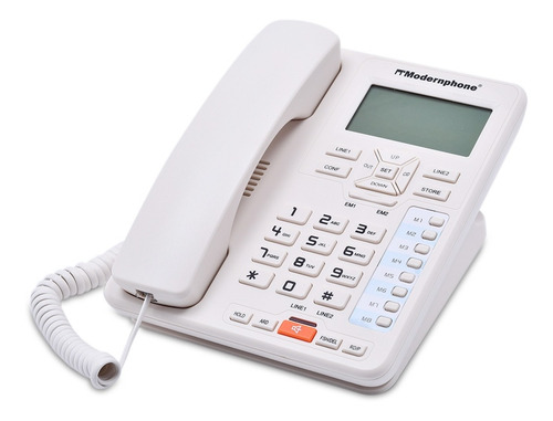 Imagen 1 de 4 de Teléfono 2 Líneas Fijo Tc-6400 Modernphone Altavoz Caller Id