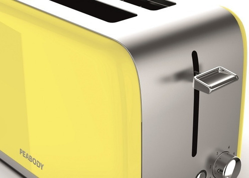 Tostadora Peabody Pe-t387 Amarilla 2 Ranuras 6 Niveles 1050w