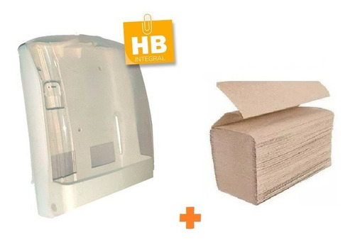 Imagen 2 de 7 de Dispenser Toalla Intercalada Mano + 10 Packs De 250 Beige