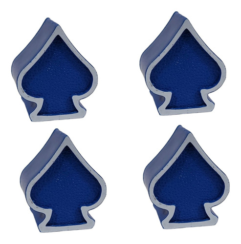 Set 4 Tapa Tapitas Cubre Valvulas Rueda Deportiva Poker Azul