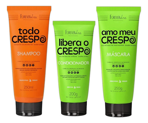 Kit Crespo Shampoo + Condicionador + Máscara | Forever Liss