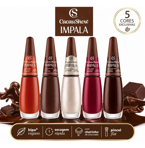 Kit Esmaltes Impala Cacau Show Coleção Nova Limitada