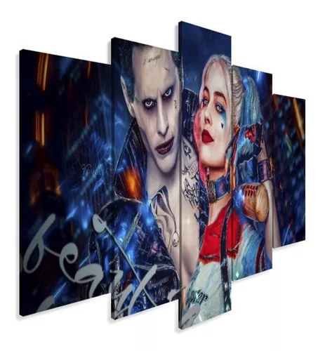 Quadro Decorativo Arlequina , Coringa Fundo Preto