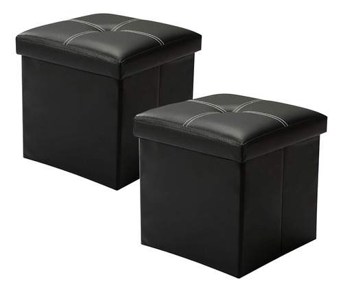 Ycoco Faux Leather Small Square Foot Rest Stools, Taburete P