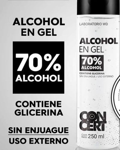 Imagen 2 de 8 de Alcohol En Gel De Manos Antibacterial Neutro Portatil 250 Ml