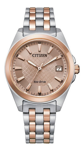 Reloj Citizen Eco-drive Eo1226-59x Dama Original Color de la correa Plateado/Oro rosa Color del bisel Oro rosa Color del fondo Oro rosa