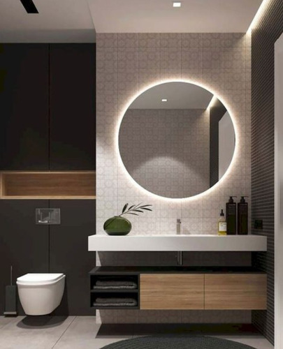 Espejo Redondo Con Luz Led De 60cm Para Baño
