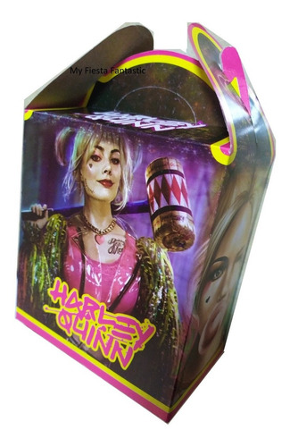 Imagen 9 de 10 de Escuadron Ave Harley Quinn Set 30 Cajitas Dulceras Bolo Feli