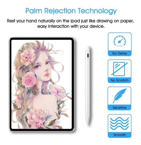 Caneta Stylus Com Palm Rejection Sensor De Pressão Para iPad
