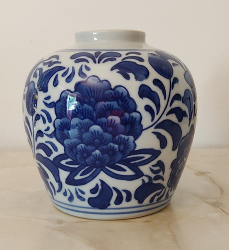 Jarrón Decorativo De Porcelana Azul Y Blanca (estilo Inglés)