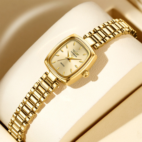 Reloj Cuadrado Verde Chic Concha Blanca Para Dama