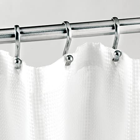 Kit 12 Ganchos Cortina Ducha Plateados Interdesign