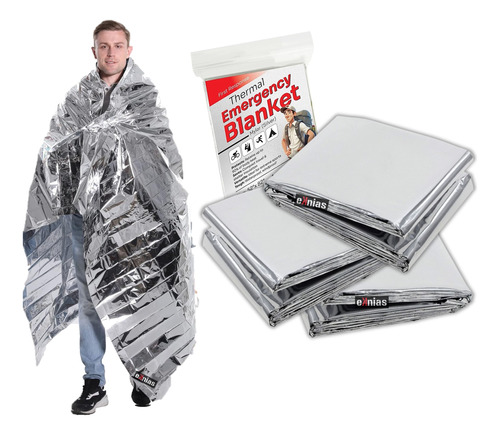Pack 3 Manta Termica De Emergencia Mylar Aluminio Camping 